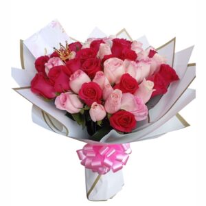 Bouquet Rosas rojas y rosadas